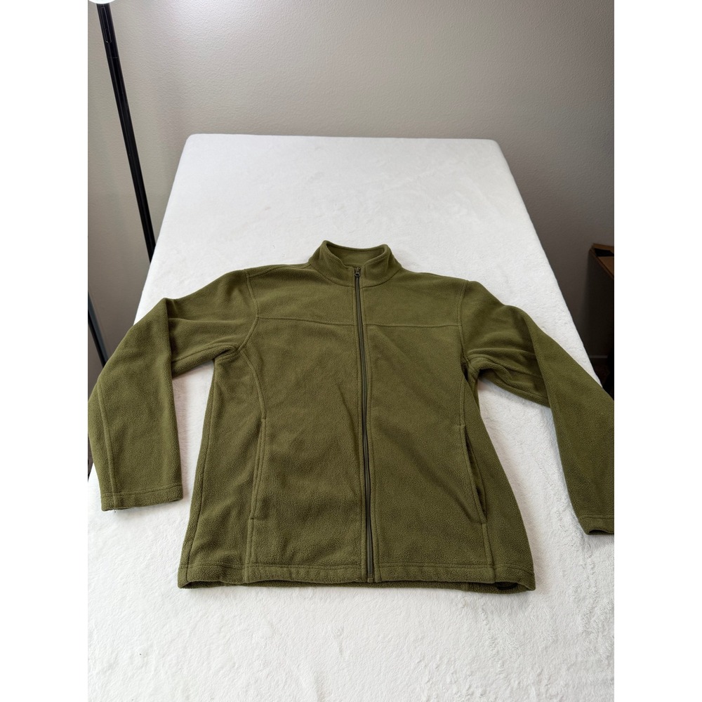 Bass Pro Shops Fleece Jacket Mens Small Green Good Full Zip Mock Neck 624F234085
